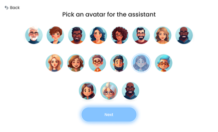 screenshot choose an avatar for your assistant